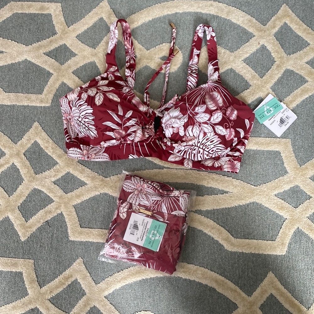 Sunsets Hawaiian Hideaway Kauai Underwire Bralette Bikini Top SZ 34E